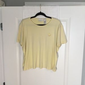 Liz Claiborne Ladies Pullover Top Light Yellow Size XL